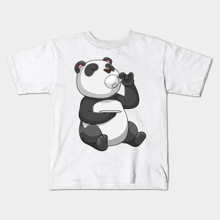 Panda with Tea Cup Kids T-Shirt